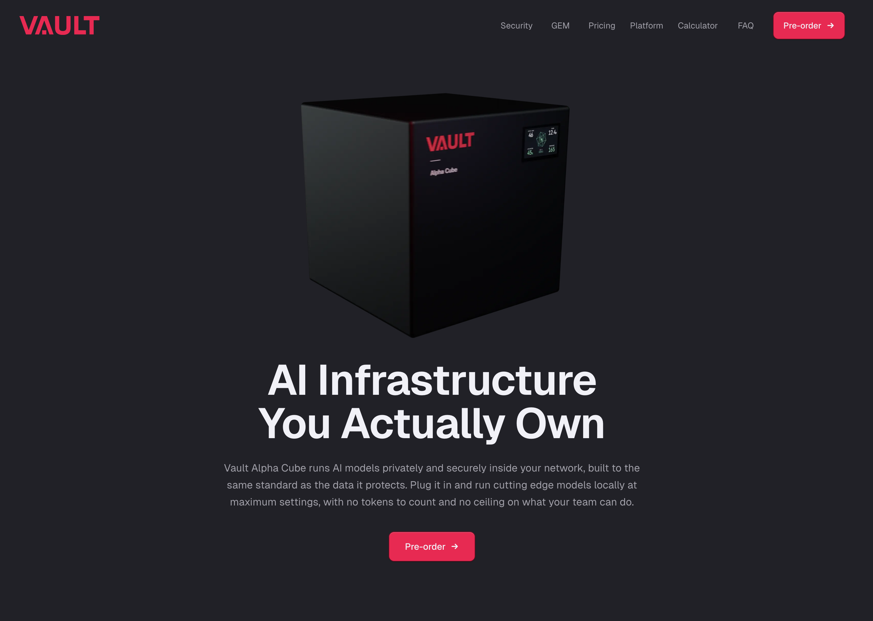 Vaultaisystems.com homepage